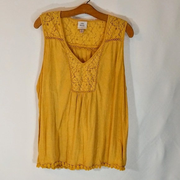 Knox Rose Tops - Yellow Summer Smock Top sz XL Knox Rose Tops - Yellow Summer Smock Top sz XL